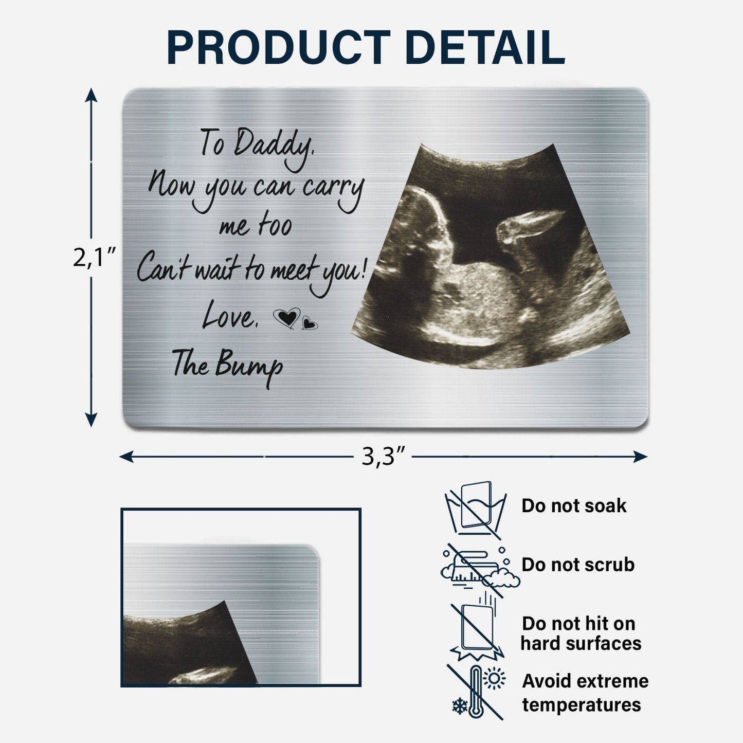 MI'VORA Papa & Ik™ – Aluminium Fotokaart