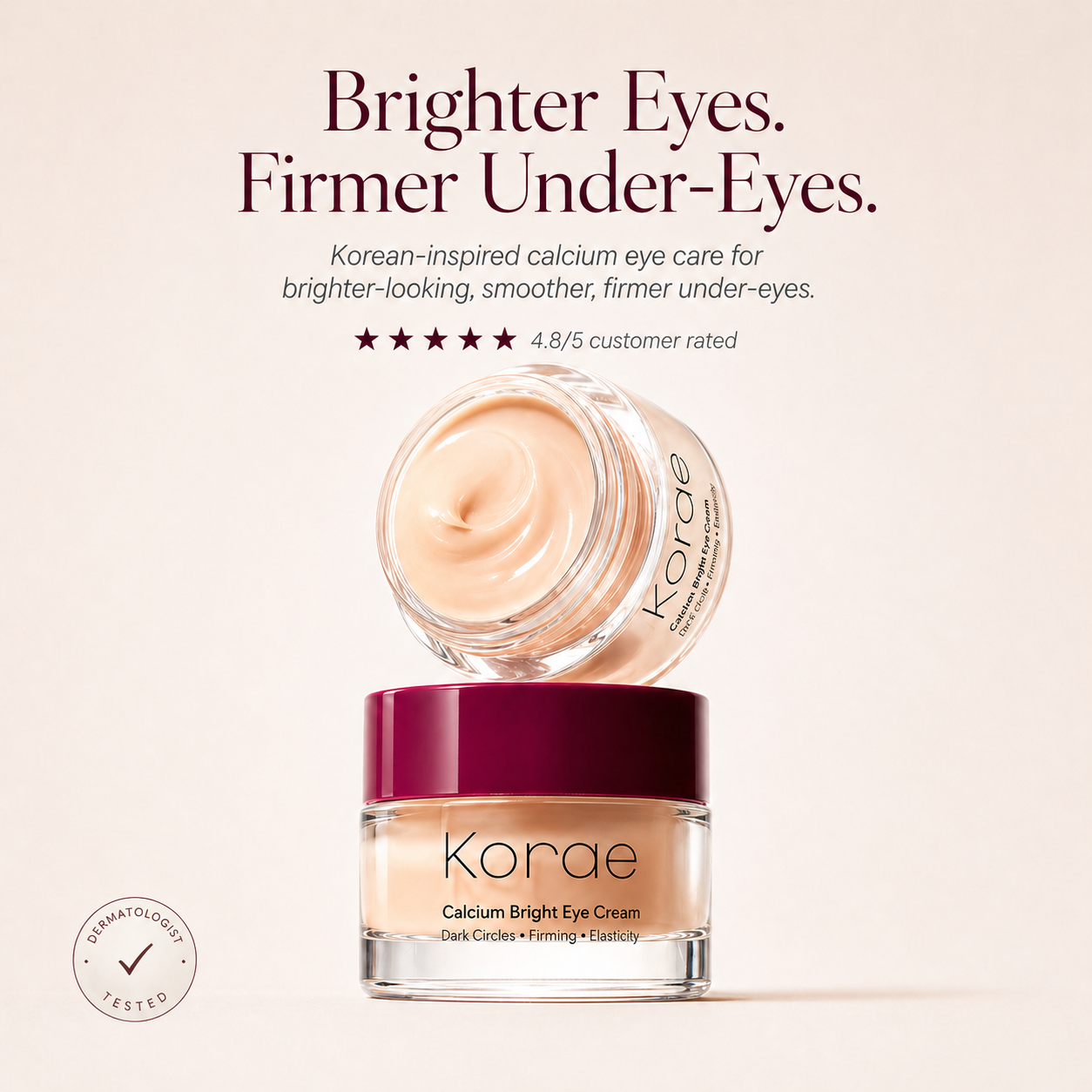 MI'VORA Koreaanse Calcium Bright Oogcrème | Verheldert, egaliseert en perfectioneert