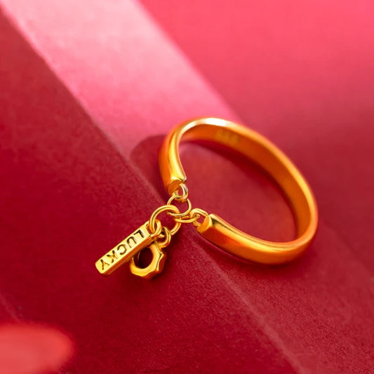 LuckyShine™ Gouden Ring voor Dames – Modieuze, Dikke Ring, 18K goudlook, Verstelbaar & Perfect als Cadeau