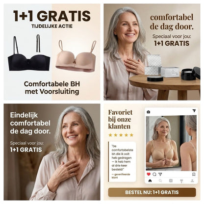 MI’VORA Push-Up Strapless BH met Voorsluiting – Onzichtbare Lift & Ultiem Comfort