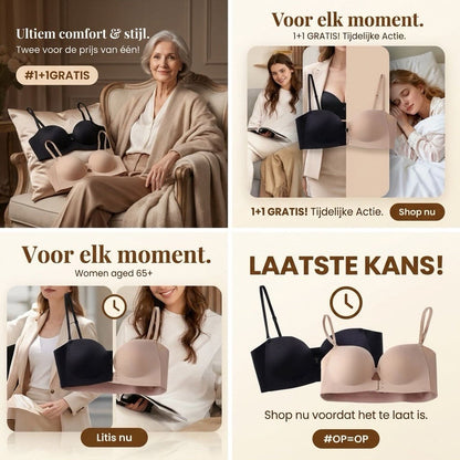 MI’VORA Push-Up Strapless BH met Voorsluiting – Onzichtbare Lift & Ultiem Comfort
