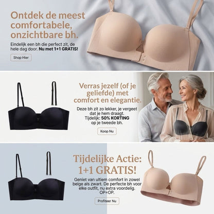 MI’VORA Push-Up Strapless BH met Voorsluiting – Onzichtbare Lift & Ultiem Comfort