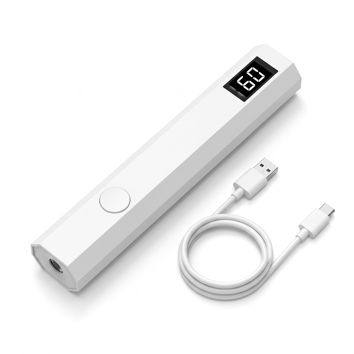 MIVORA UV/LED Lamp in wit met digitaal display en usb oplaadkabel