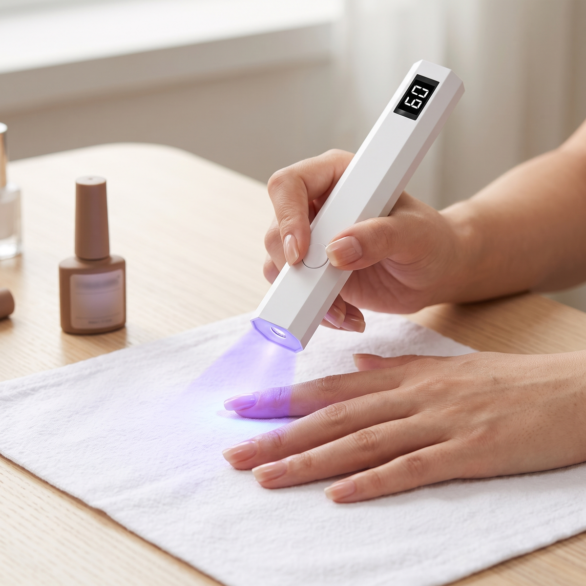 Gellak thuis uitharden met de MIVORA UV/LED Lamp, nagel voor nagel