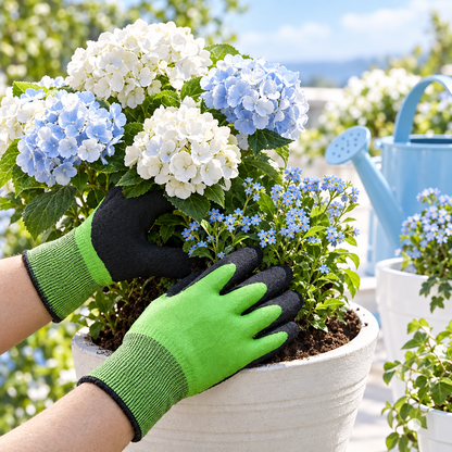 MIVORA tuinhandschoenen in gebruik bij het planten