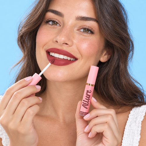Vrouw brengt de MIVORA MatteMuse Lip Cream aan