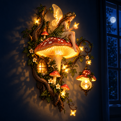 Sprookjesbos Wandlamp verlicht in het donker