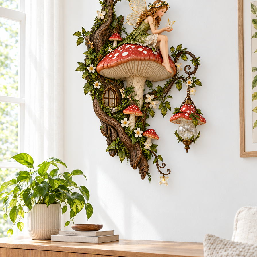 Sprookjesbos Wandlamp overdag als wanddecoratie