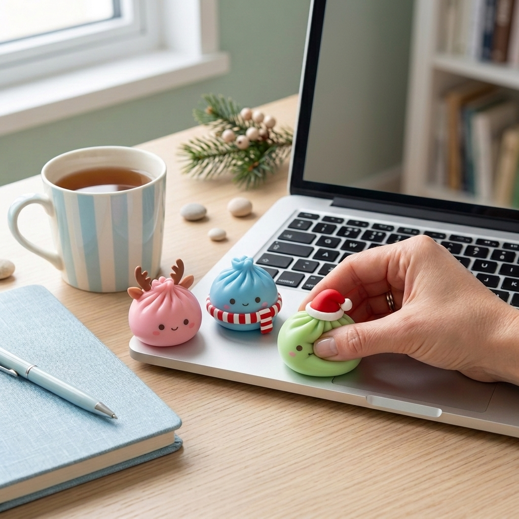 Squishies op het bureau