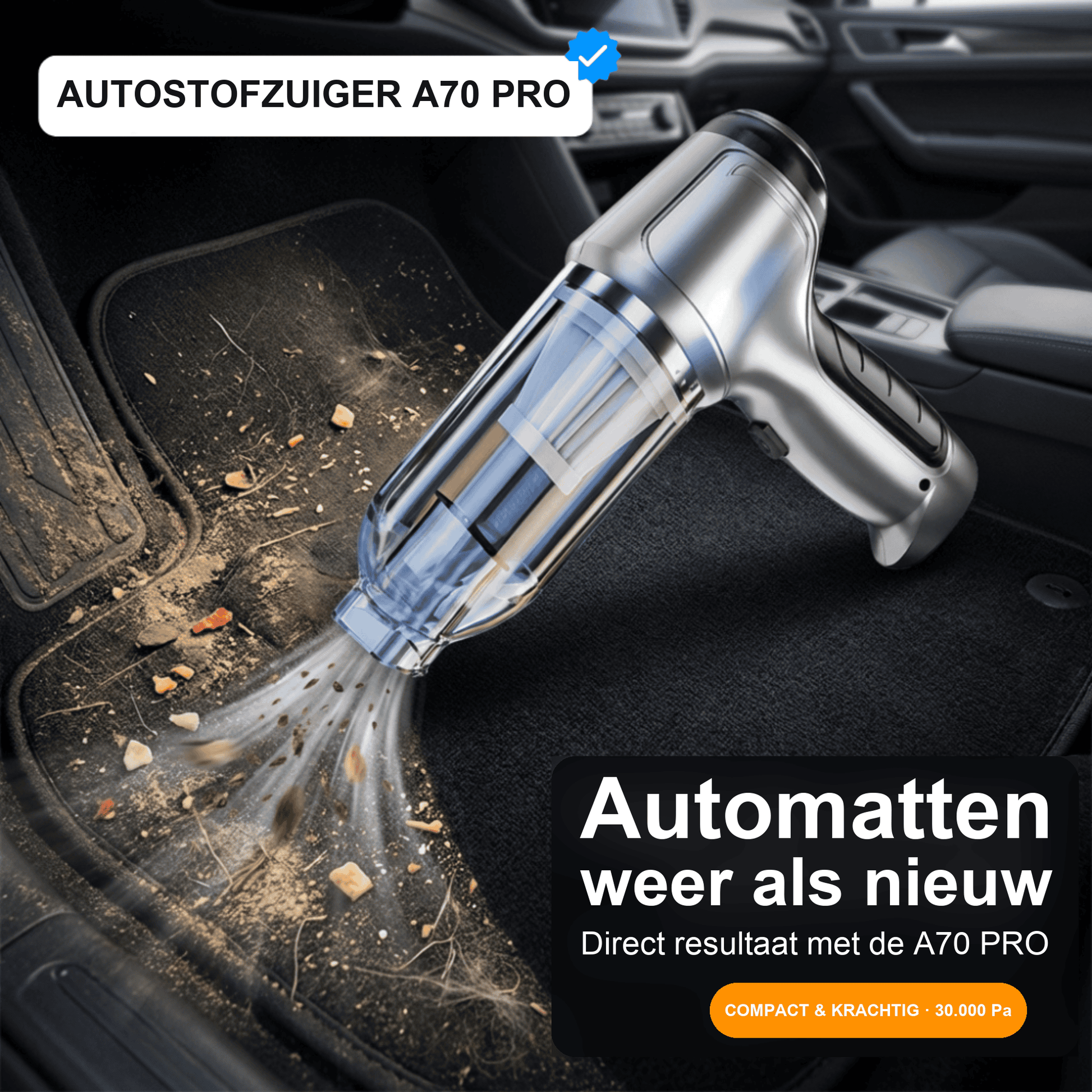 Automatten weer als nieuw met de MI'VORA A70 PRO autostofzuiger