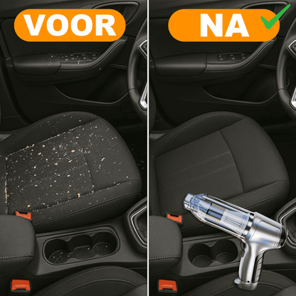 Voor en na: vuile autodeur en middenconsole schoon met de A70 PRO